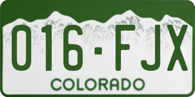 CO license plate 016FJX