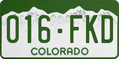 CO license plate 016FKD