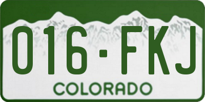 CO license plate 016FKJ