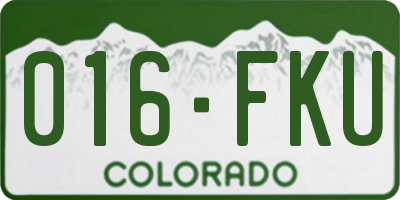 CO license plate 016FKU
