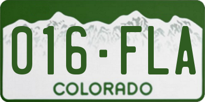 CO license plate 016FLA