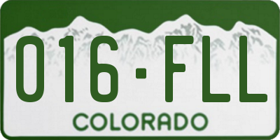 CO license plate 016FLL
