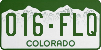 CO license plate 016FLQ