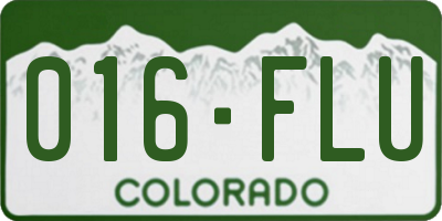 CO license plate 016FLU