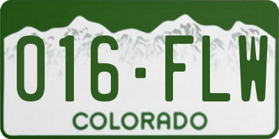 CO license plate 016FLW