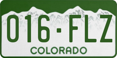 CO license plate 016FLZ