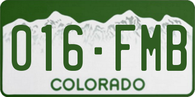 CO license plate 016FMB