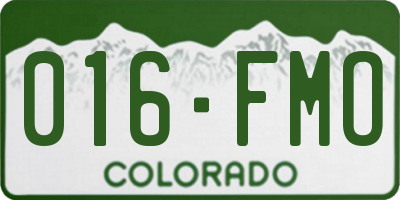 CO license plate 016FMO