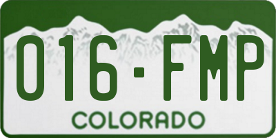 CO license plate 016FMP