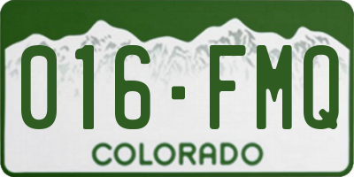 CO license plate 016FMQ