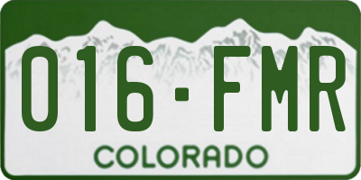 CO license plate 016FMR
