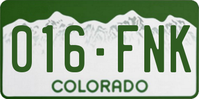 CO license plate 016FNK