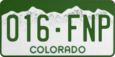 CO license plate 016FNP