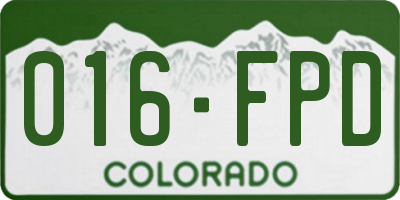 CO license plate 016FPD