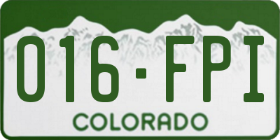 CO license plate 016FPI