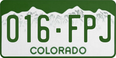 CO license plate 016FPJ