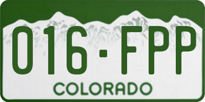 CO license plate 016FPP