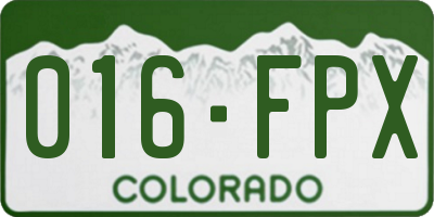 CO license plate 016FPX