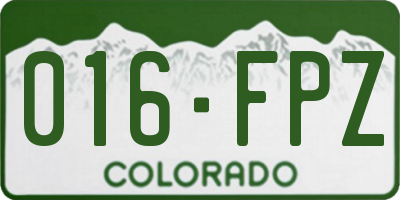 CO license plate 016FPZ