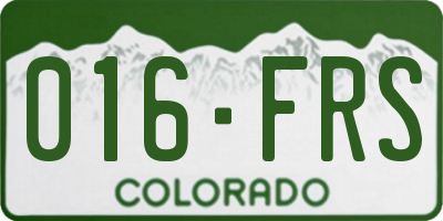 CO license plate 016FRS