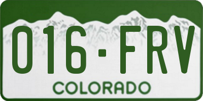 CO license plate 016FRV