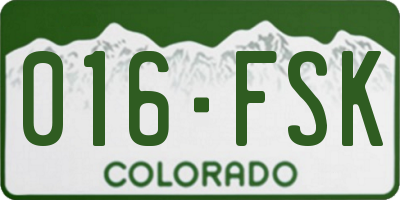 CO license plate 016FSK