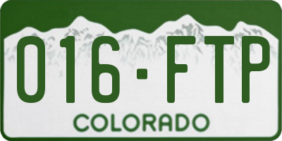 CO license plate 016FTP