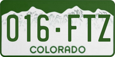 CO license plate 016FTZ