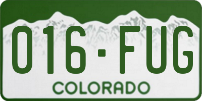 CO license plate 016FUG