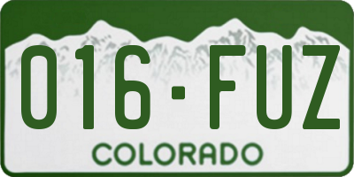 CO license plate 016FUZ