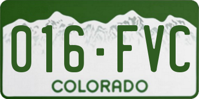 CO license plate 016FVC