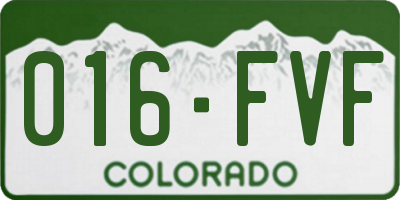 CO license plate 016FVF