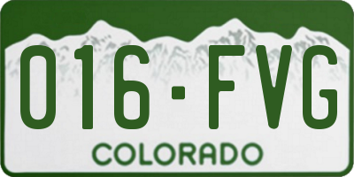 CO license plate 016FVG