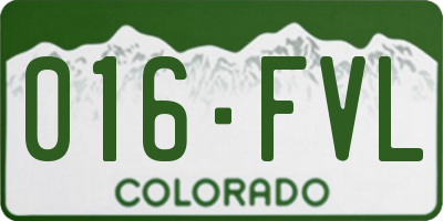 CO license plate 016FVL