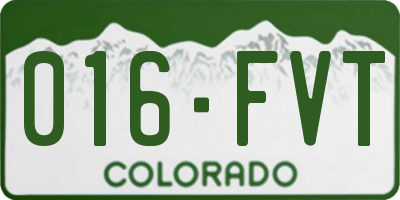 CO license plate 016FVT