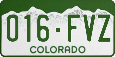 CO license plate 016FVZ