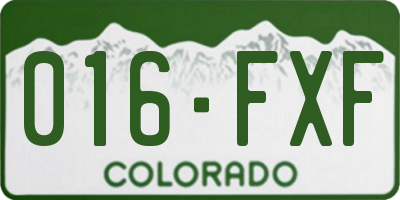 CO license plate 016FXF