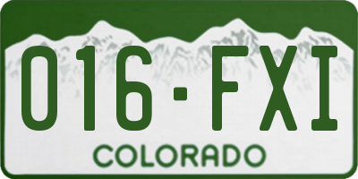 CO license plate 016FXI