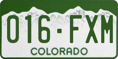 CO license plate 016FXM