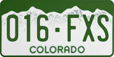 CO license plate 016FXS