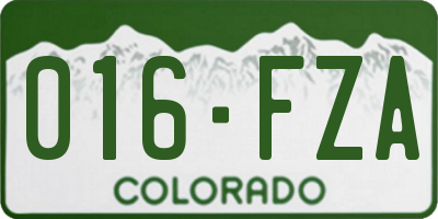 CO license plate 016FZA