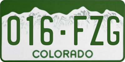 CO license plate 016FZG