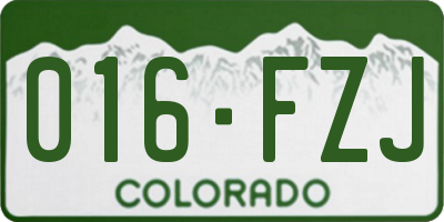 CO license plate 016FZJ