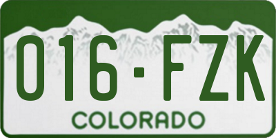 CO license plate 016FZK