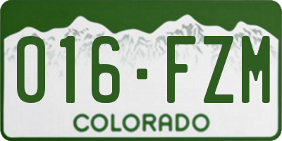 CO license plate 016FZM