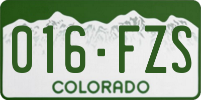 CO license plate 016FZS