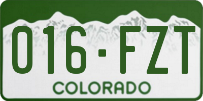 CO license plate 016FZT