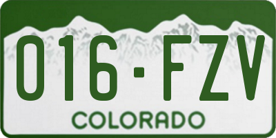 CO license plate 016FZV