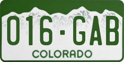 CO license plate 016GAB