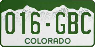 CO license plate 016GBC